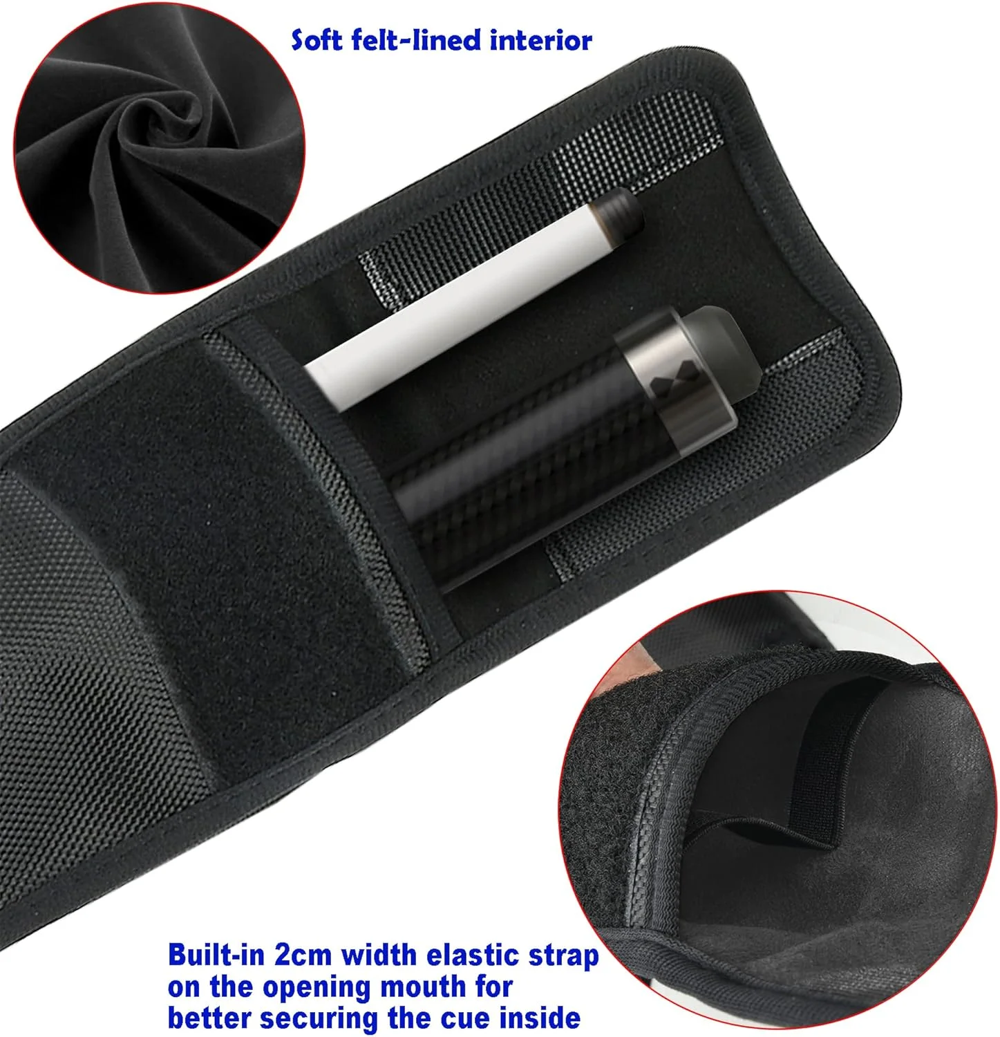 کیف حمل چوب بیلیارد کاسموس، کیف نگهداری چوب اسنوکر برای چوب بیلیارد 1/2 (ظرفیت 1 ته چوب / 1 شفت) (رنگ مشکی)