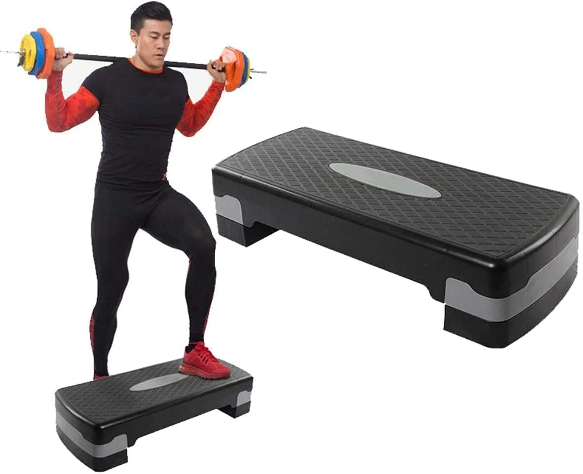 پله ایروبیک فیتنس ULTIMAX | پلتفرم استپ ورزشی | تخته تمرین سایز کامل و جمع و جور با ارتفاع قابل تنظیم و سطح بافت دار ضد لغزش