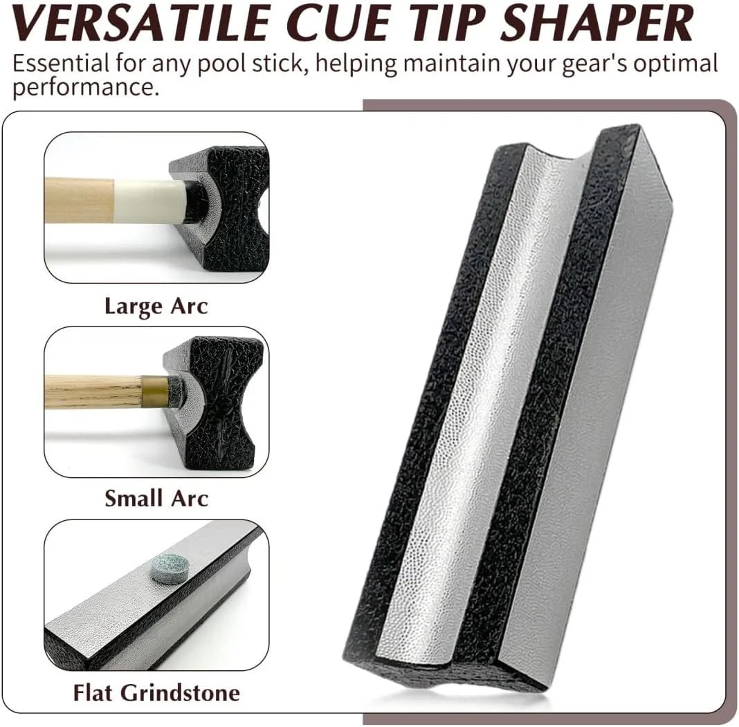 ابزار شکل دهنده سر چوب بیلیارد، پرداخت کننده سر چوب بیلیارد، لوازم جانبی چوب بیلیارد، پولیشر، ابزار تعمیر سریع و چند منظوره چوب بیلیارد، مناسب برای علاقه مندان به بیلیارد، ورزش های چوب بیلیارد