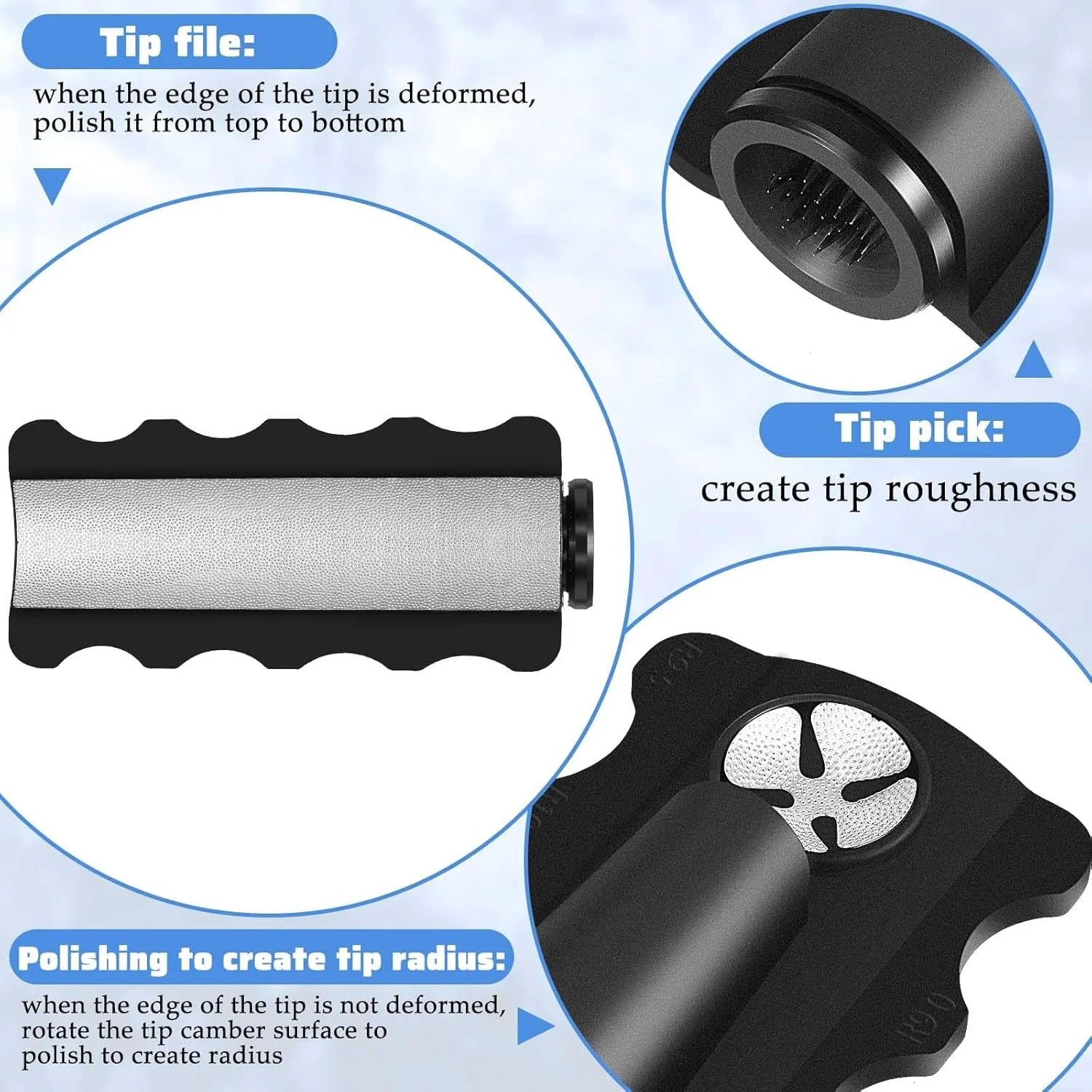 ابزار تعمیر نوک چوب بیلیارد، شکل دهنده، خراش دهنده، هوا دهنده و محافظ مفصل چوب بیلیارد، لوازم جانبی بیلیارد برای نگهداری و تعمیر