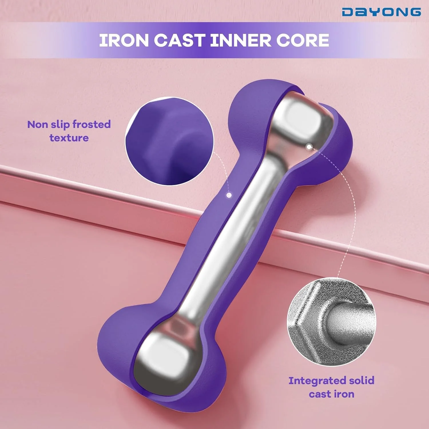 ست دمبل ورزشی دایونگ (2 عددی)، دمبل های شش ضلعی مات برای آقایان و بانوان، تجهیزات باشگاه خانگی برای تمرینات قدرتی، تقویت عضلات.