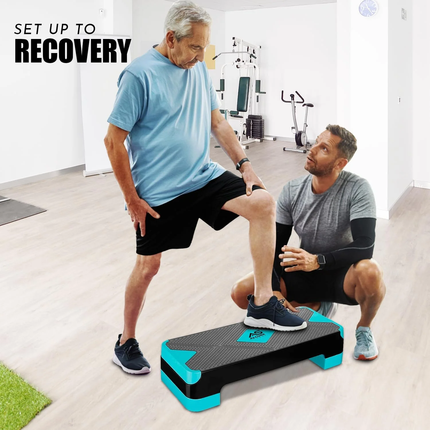 استپ ایروبیک مناسب برای خانه و باشگاه - مناسب برای کاردیو، یوگا، وزنه، تمرین ورزشی، کشش، تناسب اندام - دارای سطوح قابل تنظیم و ضد لغزش (طول 68 x عرض 28 x ارتفاع 10)