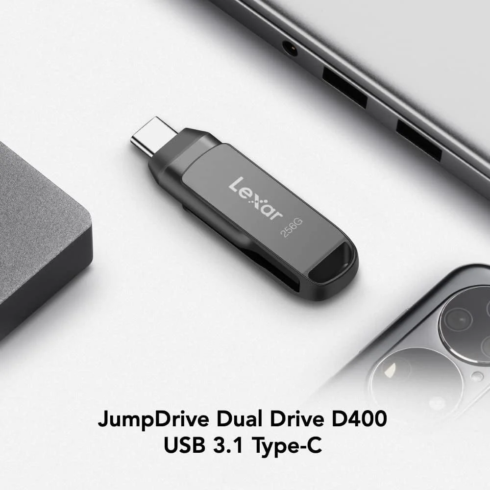 فلش مموری دوگانه لکسار JumpDrive D400 با ظرفیت 128 گیگابایت، USB 3.2 Type-C و Type-A، مناسب برای افزایش فضای ذخیره سازی و پشتیبان گیری از عکس ها، سرعت تا 130 مگابایت بر ثانیه، بدنه فلزی و طراحی چرخشی، تیتانیومی (LJDD400128G-BNQNU) فلش مموری دوگانه لکسار JumpDrive D400 با ظرفیت 128 گیگابایت، USB 3.2 Type-C و Type-A، مناسب برای افزایش فضای ذخیره سازی و پشتیبان گیری از عکس ها، سرعت تا 130 مگابایت بر ثانیه، بدنه فلزی و طراحی چرخشی، تیتانیومی (LJDD400128G-BNQNU)
