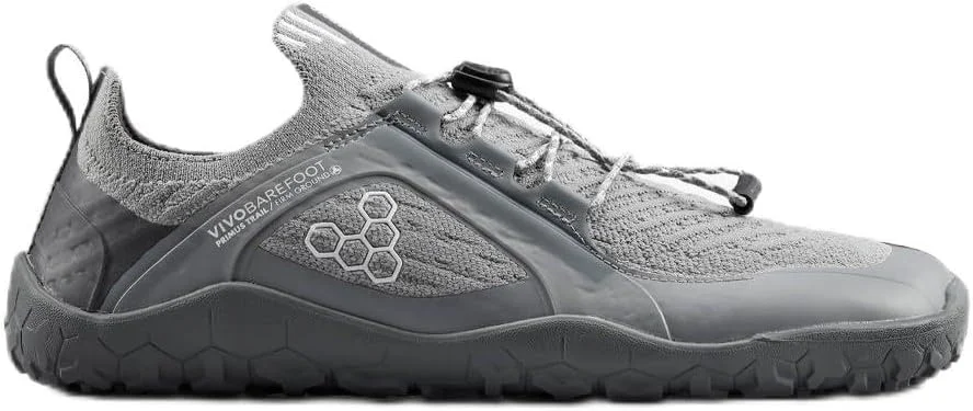 کفش مردانه ویووبیرفوت مدل Primus Trail Knit FG، کفش تنفسی مخصوص فضای باز با زیره Barefoot Firm Ground، خاکستری نهایی، سایز 10 پهن