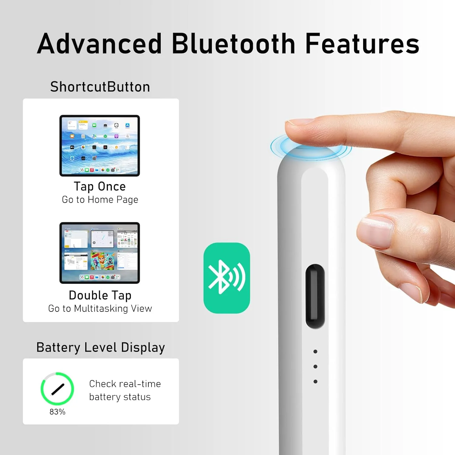 قلم آیپد MEKO با قابلیت پشتیبانی از Find My، قلمی برای اپل با میانبرهای آسان، سازگار با Apple iPad A16/10/9/8 و Air 13/11 و Pro 12.9/13/11 و Mini 7/6/5 (مدلهای 2018-2025)، حساسیت به زاویه و جلوگیری از لمس ناخواسته قلم آیپد MEKO با قابلیت پشتیبانی از Find My، قلمی برای اپل با میانبرهای آسان، سازگار با Apple iPad A16/10/9/8 و Air 13/11 و Pro 12.9/13/11 و Mini 7/6/5 (مدلهای 2018-2025)، حساسیت به زاویه و جلوگیری از لمس ناخواسته