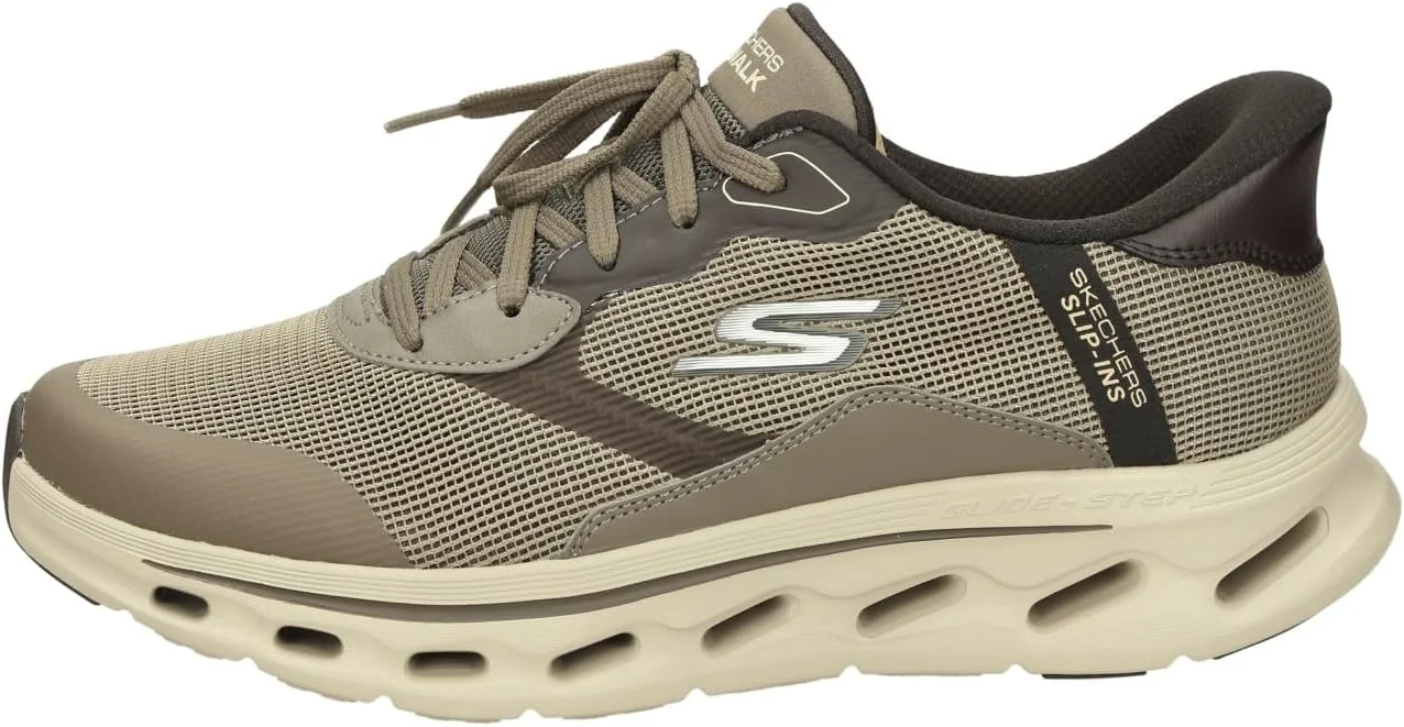 کفش مردانه اسکیچرز مدل Slip-ins Go Walk Glide-Step 2.0-Zac، رنگ Dark Taupe، سایز 41 EU