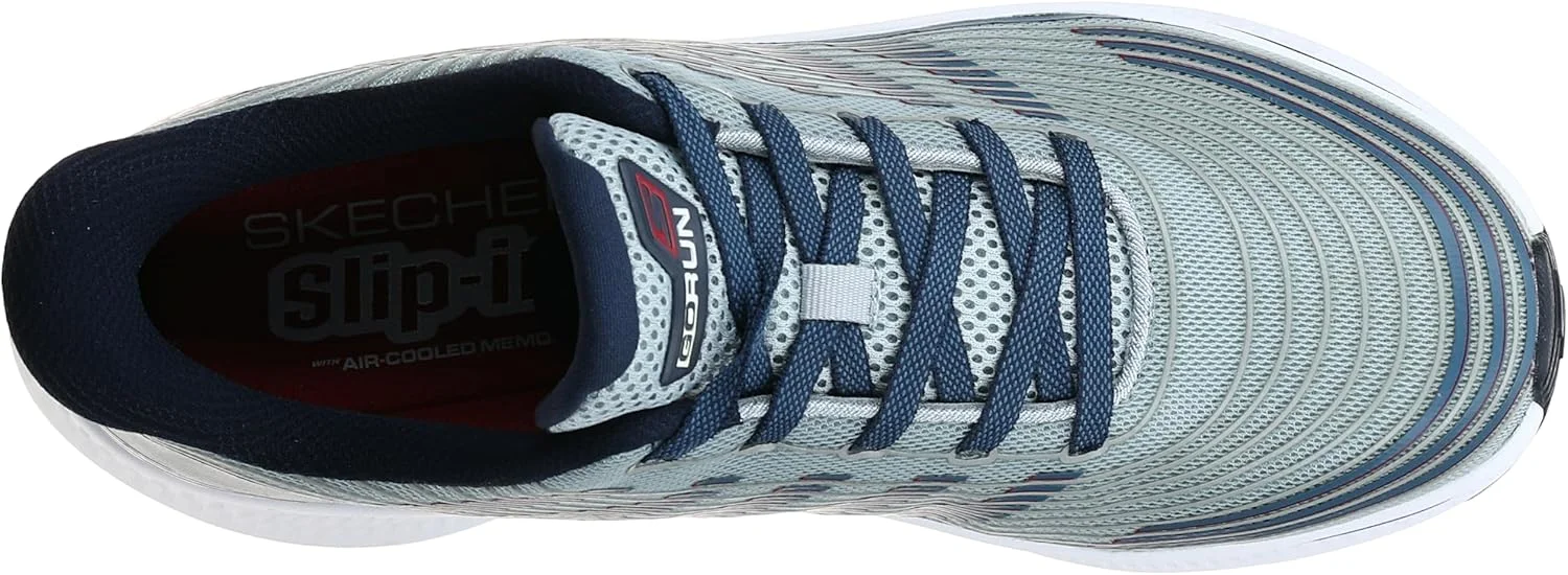 کفش مردانه اسکیچرز مدل GO RUN CONSISTENT 2.0، طوسی سرمه ای، سایز 42