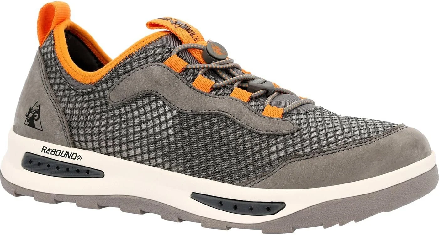 کفش کار/خدمت مردانه راکی NOWAKE مقاوم در برابر لغزش با پنجه نرم - خاکستری، خاکستری/نارنجی، سایز 11