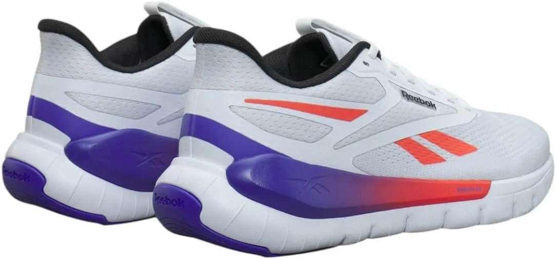 کفش ورزشی ریباک فلکس ترینر مناسب برای بزرگسالان، سفید/نارنجی فلش/بنفش سلطنتی سایز 44