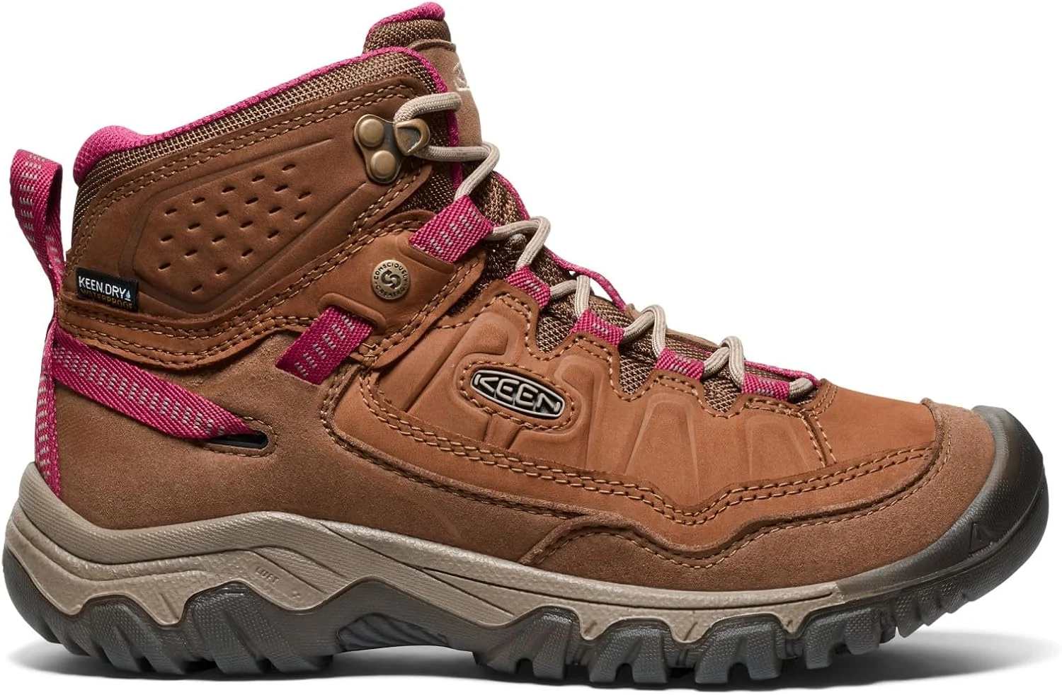 کفش پیاده روی زنانه KEEN Targhee 4 ساق متوسط، بادوام، راحت و ضد آب، بیسون/بوجولایس، سایز 5 کفش پیاده روی زنانه KEEN Targhee 4 ساق متوسط، بادوام، راحت و ضد آب، بیسون/بوجولایس، سایز 5