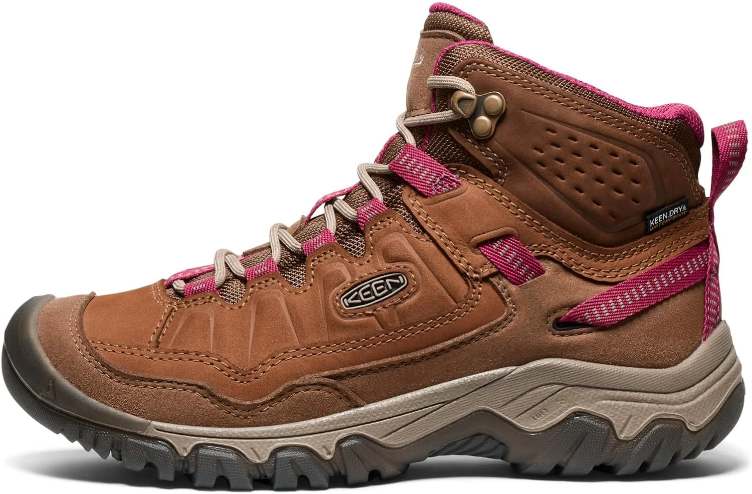 کفش پیاده روی زنانه KEEN Targhee 4 ساق متوسط، بادوام، راحت و ضد آب، بیسون/بوجولایس، سایز 5 کفش پیاده روی زنانه KEEN Targhee 4 ساق متوسط، بادوام، راحت و ضد آب، بیسون/بوجولایس، سایز 5