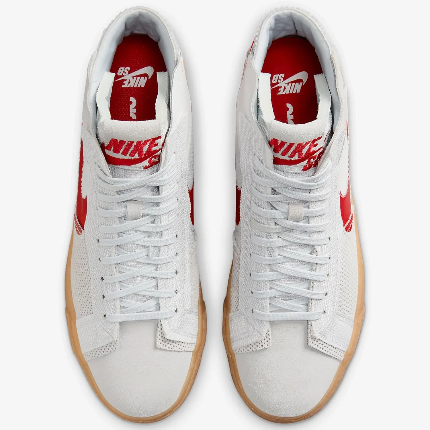 کفش اسکیت نایکی SB Zoom Blazer Mid Premium (FD5113-100, Summit White/Pure Platinum/Summit White/University Red)