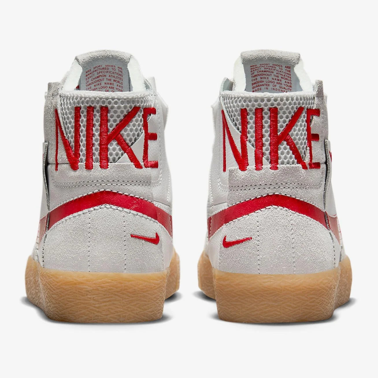 کفش اسکیت نایکی SB Zoom Blazer Mid Premium (FD5113-100, Summit White/Pure Platinum/Summit White/University Red)