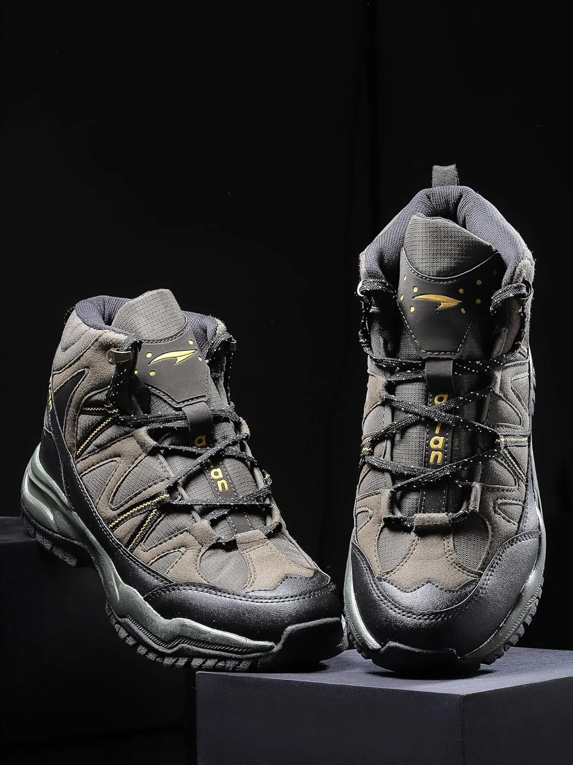 کفش ورزشی مردانه ASIAN مدل Everest-21 مناسب ترکینگ، هایکینگ و پیاده روی، ساق بلند با زیره لاستیکی و کفی مموری فوم بند دار برای آقایان و پسران