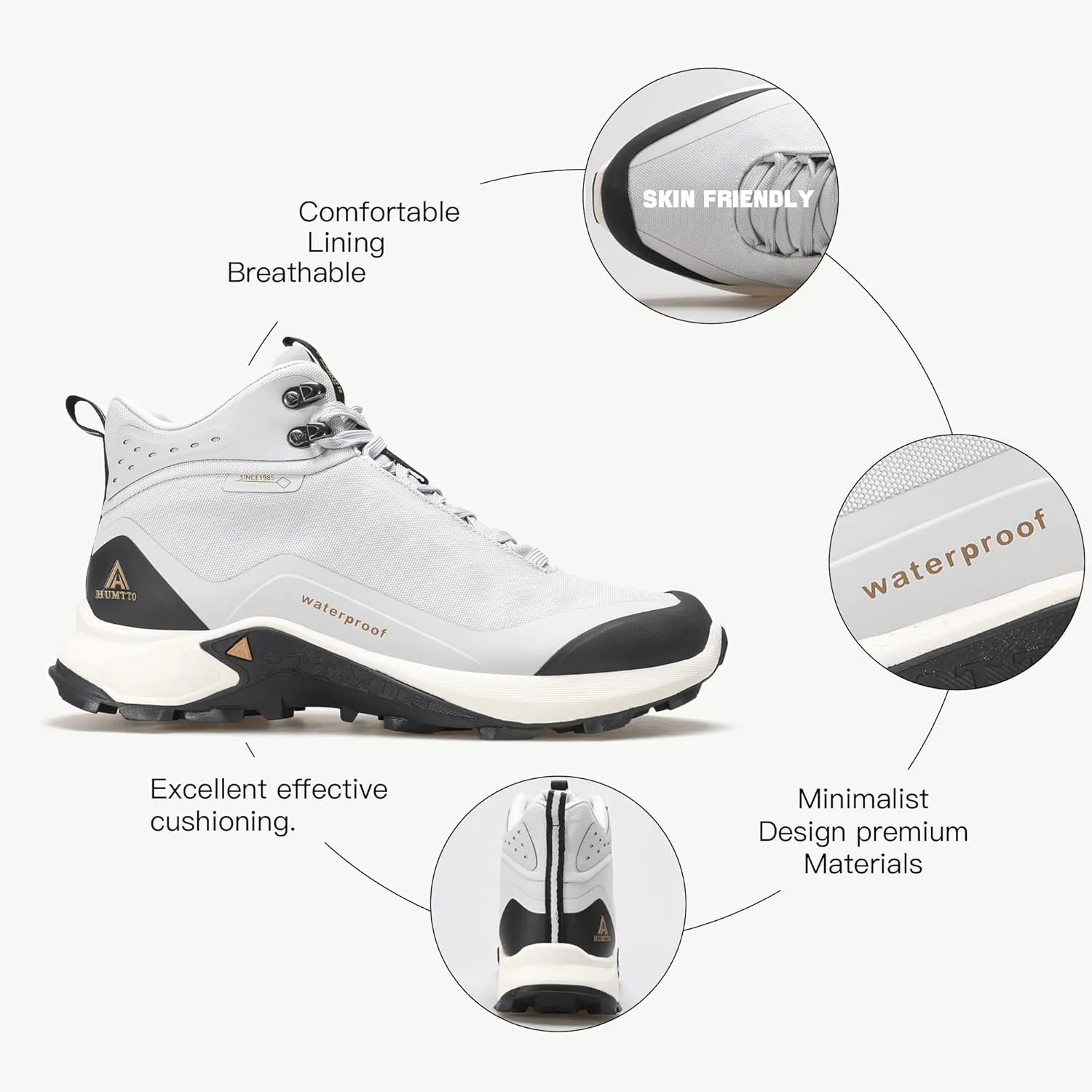 کفش کوهنوردی مردانه هامتو، مناسب تمام سطوح، ضدآب، سبک، تنفسی، ساق دار، مناسب پیاده روی و کوهنوردی