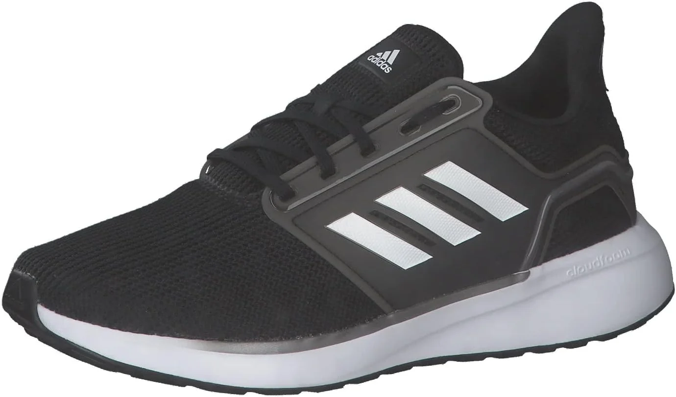 کفش های دویدن آدیداس EQ19 RUN مردانه، مشکی/سفید/آیرون ام تی، سایز 43 1/3 اروپا