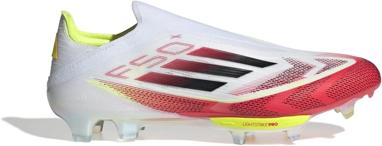 کفش فوتبال مردانه آدیداس F50+ مناسب زمین چمن سفت، سفید/مشکی سایز 12