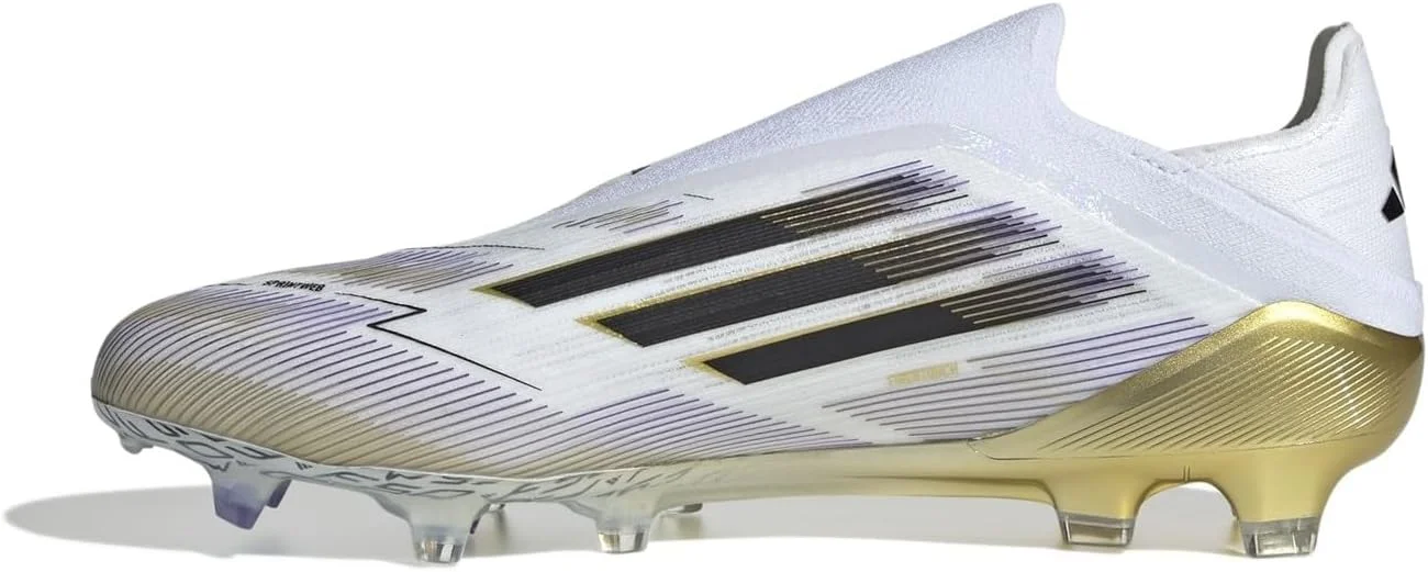 کفش فوتبال مردانه آدیداس F50.1 بدون بند مناسب زمین چمن سفید/مشکی/طلایی سایز 46