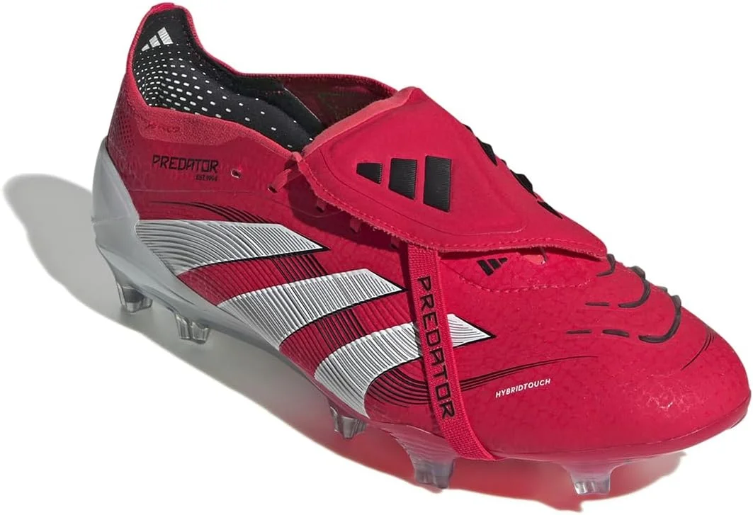 کفش فوتبال مردانه آدیداس مدل الیت با زبانه تاشو مناسب زمین چمن سفت - قرمز/سفید سایز 10.5