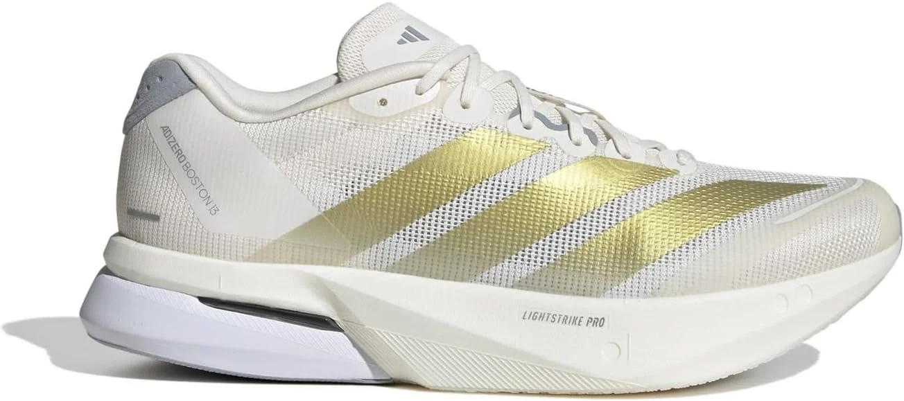 کفش دویدن آدیداس آدیزرو بوستون 13 مردانه سفید/طلایی/نقره ای سایز 11 کفش دویدن آدیداس آدیزرو بوستون 13 مردانه سفید/طلایی/نقره ای سایز 11