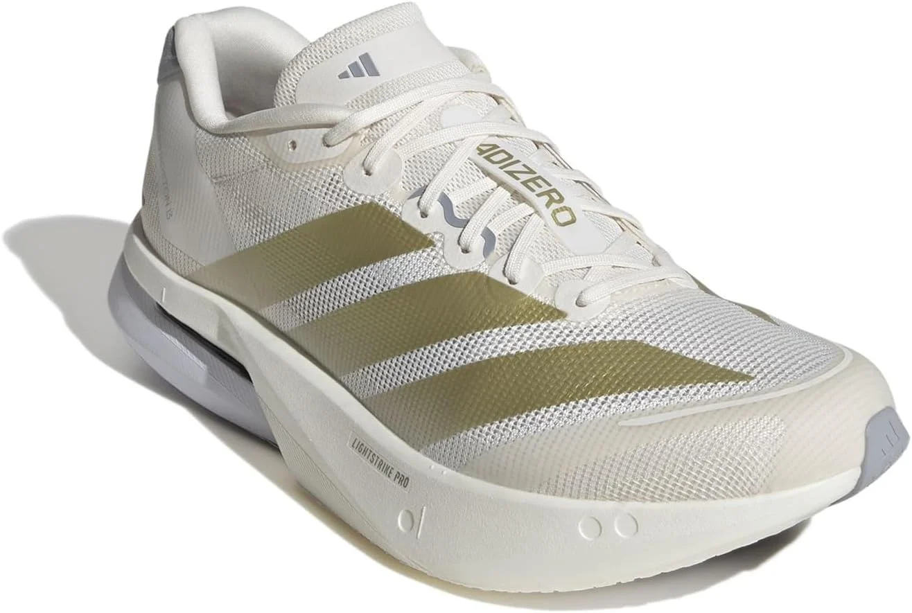 کفش دویدن آدیداس آدیزرو بوستون 13 مردانه سفید/طلایی/نقره ای سایز 11 کفش دویدن آدیداس آدیزرو بوستون 13 مردانه سفید/طلایی/نقره ای سایز 11