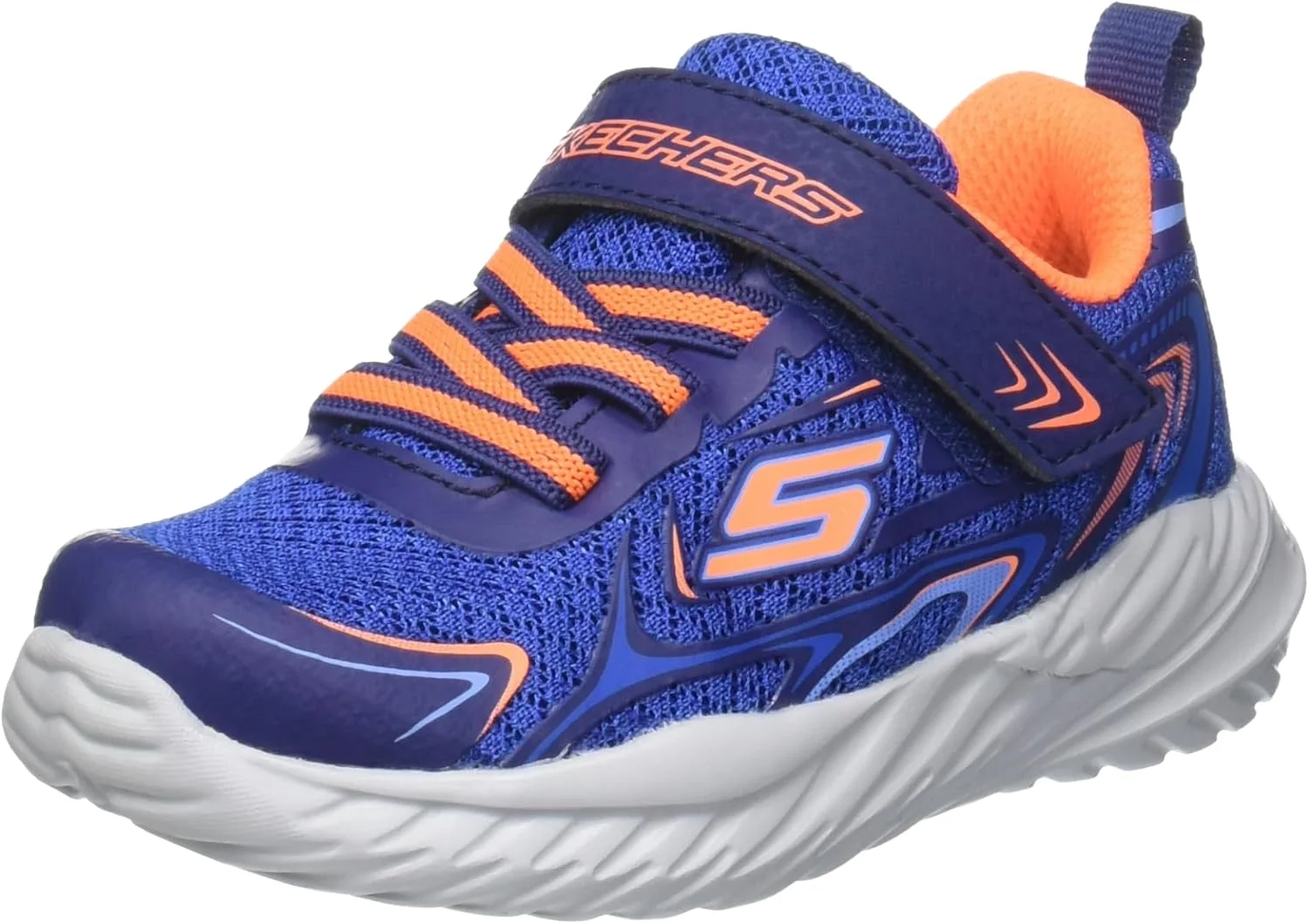 کفش ورزشی نیترو اسپرینت پسرانه اسکچرز، آبی/نارنجی، سایز ۷ کودک نوپا