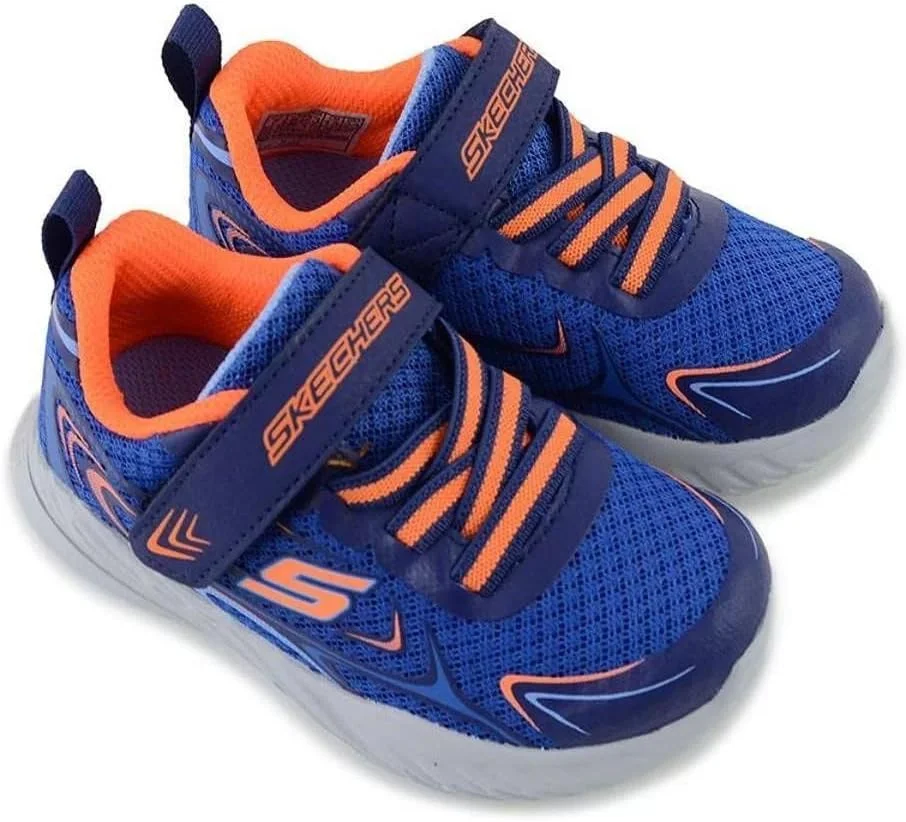 کفش ورزشی نیترو اسپرینت پسرانه اسکچرز، آبی/نارنجی، سایز ۶ کودک نوپا