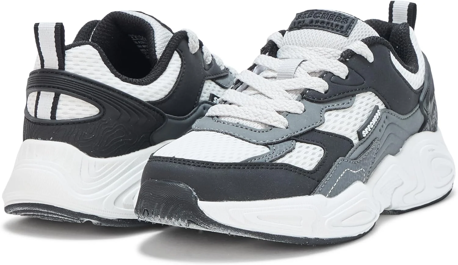 کفش ورزشی پسرانه Skechers Mega-Quake با بند و لایه های روی هم کفش ورزشی پسرانه Skechers Mega-Quake با بند و لایه های روی هم