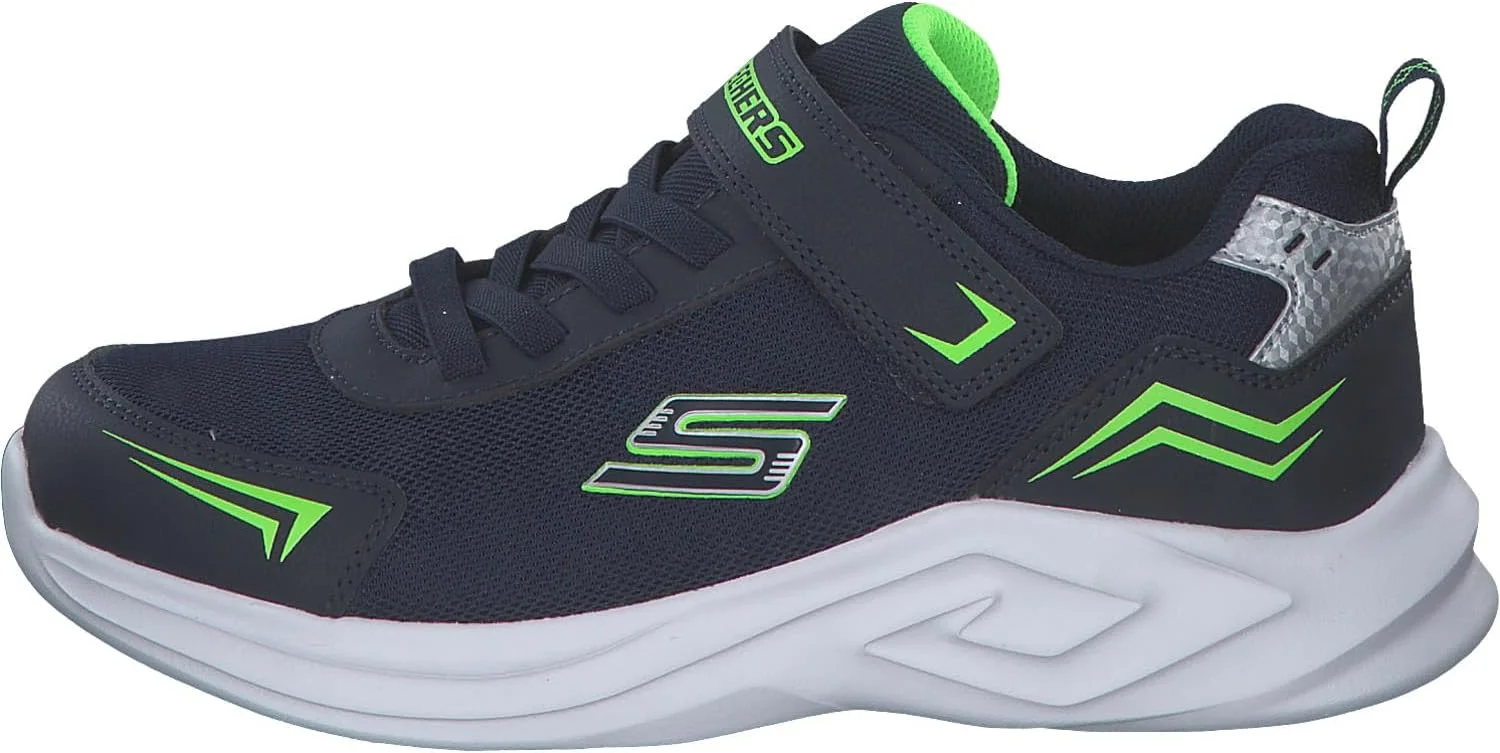 کفش پسرانه اسکیچرز مدل Mazematics (مناسب کودکان و نوجوانان) سرمه ای لیمویی، سایز 28