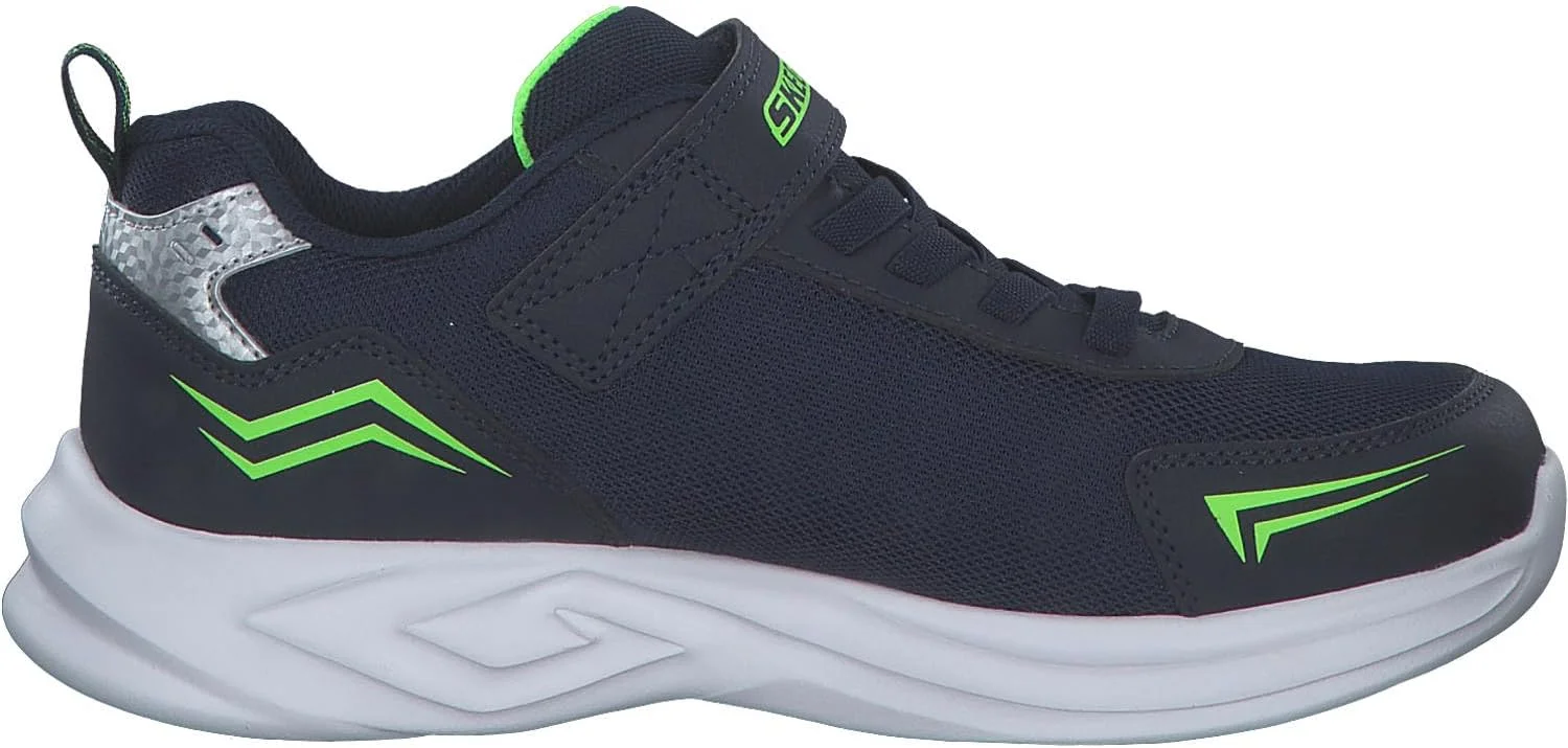 کفش پسرانه اسکیچرز مدل Mazematics (مناسب کودکان و نوجوانان) سرمه ای لیمویی، سایز 28