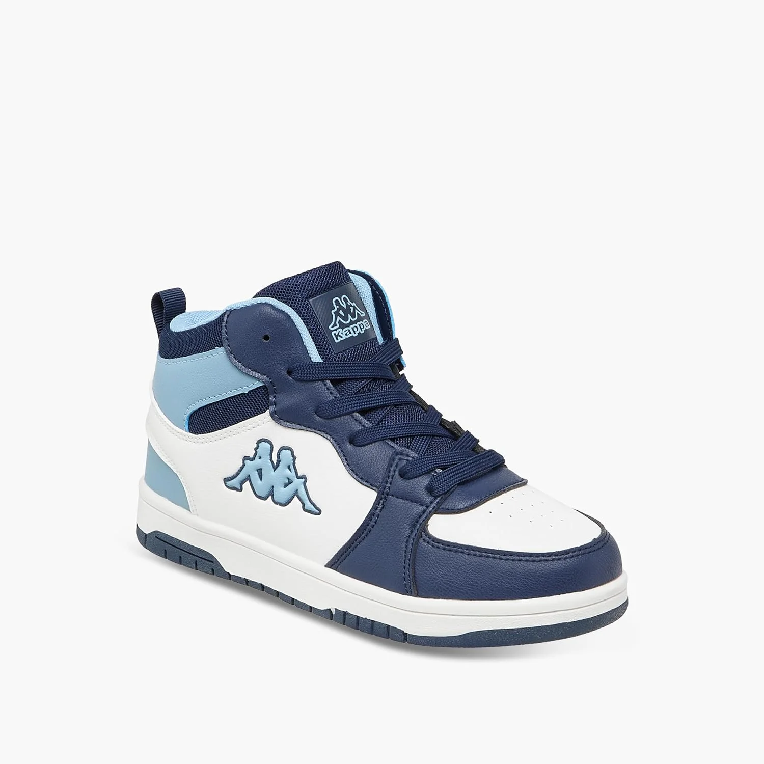 کفش ورزشی ساق بلند پسرانه Kappa با طرح پنل و بند و زبانه کششی کفش ورزشی ساق بلند پسرانه Kappa با طرح پنل و بند و زبانه کششی