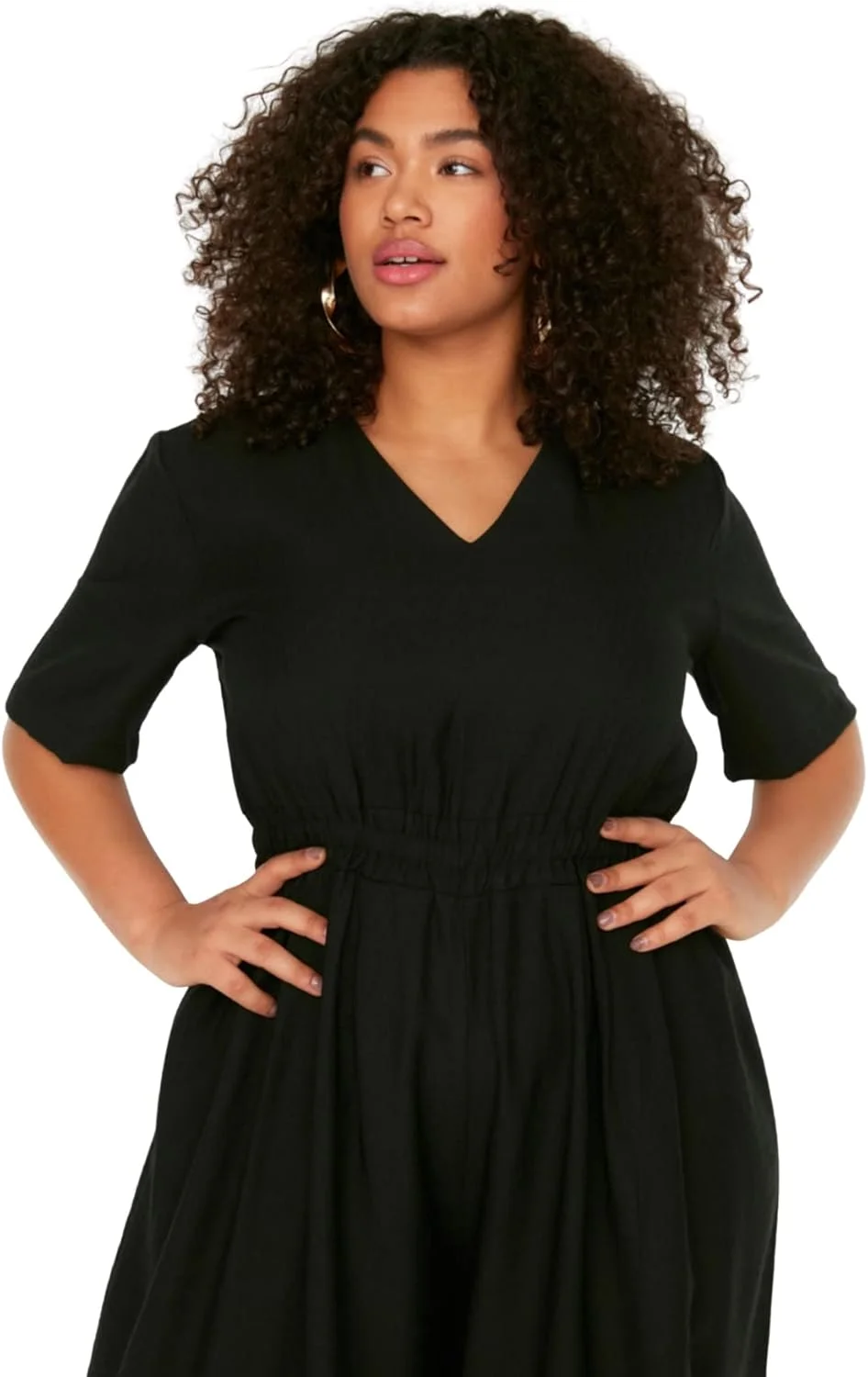 سرهمی بافته شده مشکی با جزئیات کمر