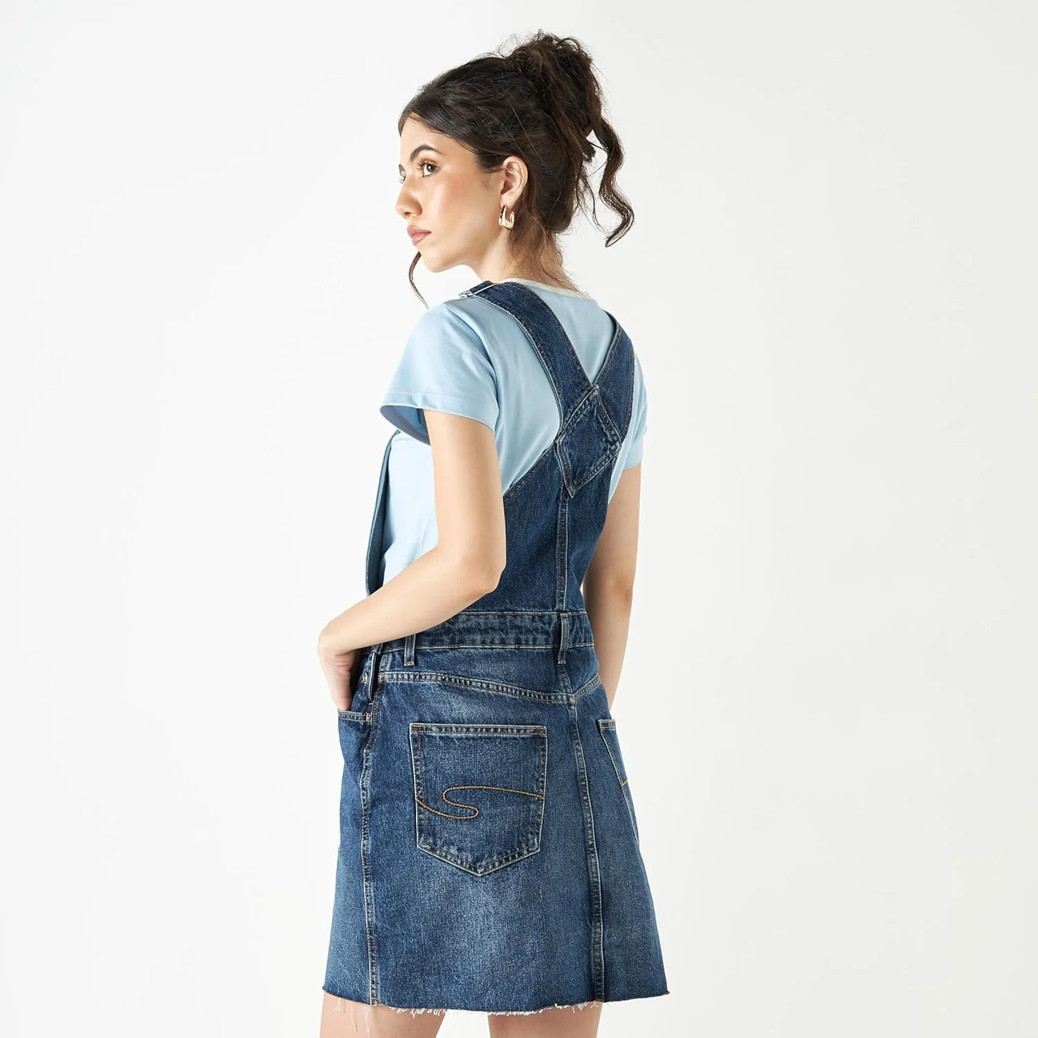 لی کوپر سرهمی جین زنانه با جیب و دکمه