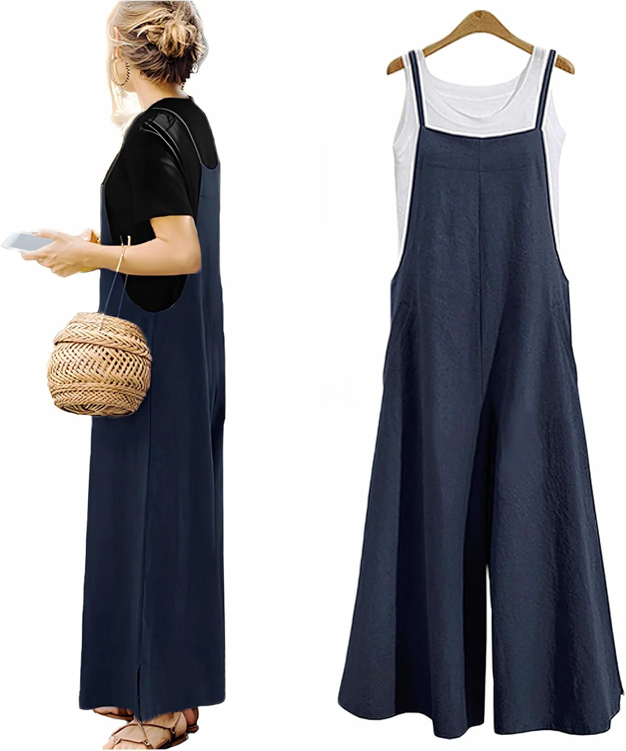 سرهمی زنانه آی‌مایوندیا، مدل بلند و گشاد، پیش‌بندی و دارای جیب، سایز S-5XL