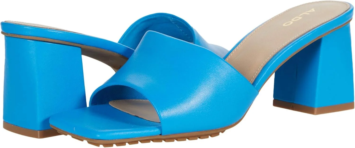 صندل های پاشنه دار زنانه آلدو مدل VELALITH، چرم اصل، آبی