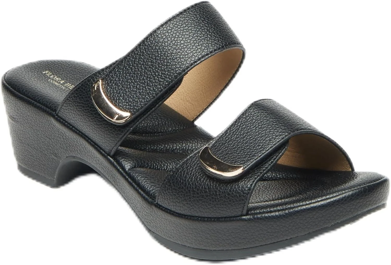 صندل های زنانه مدل Flora Bella بافت دار، بدون بند و پاشنه دار، سایز 39EU-6UK، مشکی