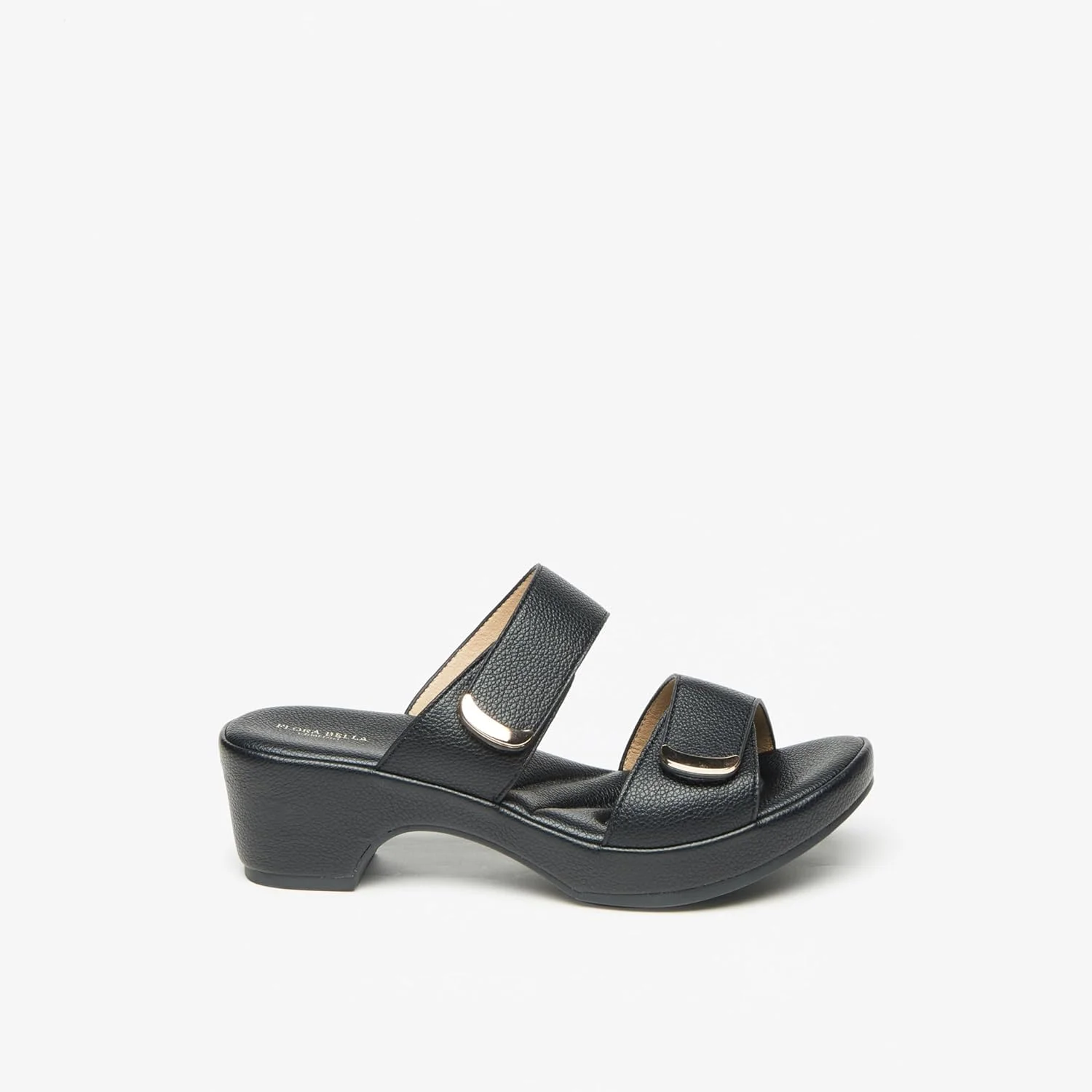 صندل های زنانه مدل Flora Bella بافت دار، بدون بند و پاشنه دار، سایز 39EU-6UK، مشکی