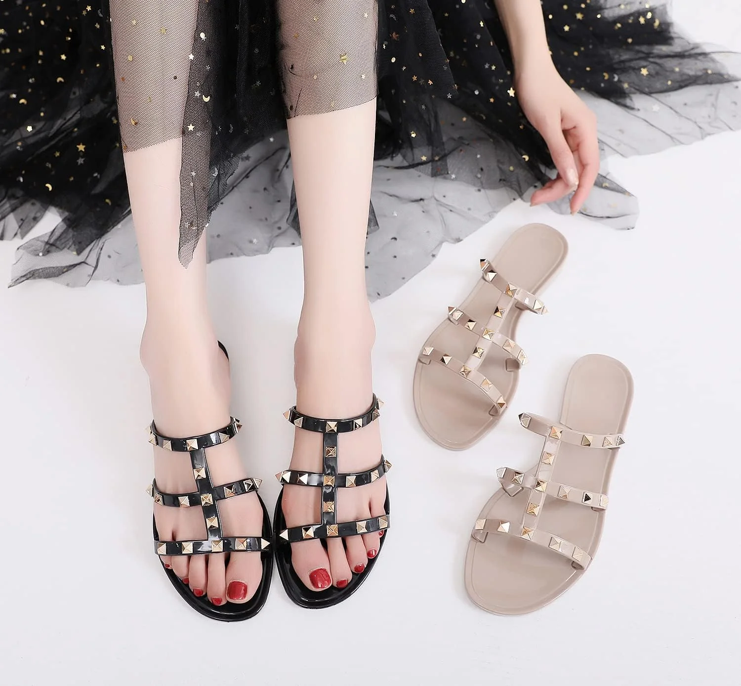 صندل های زنانه نگین دار، صندل های تخت زنانه