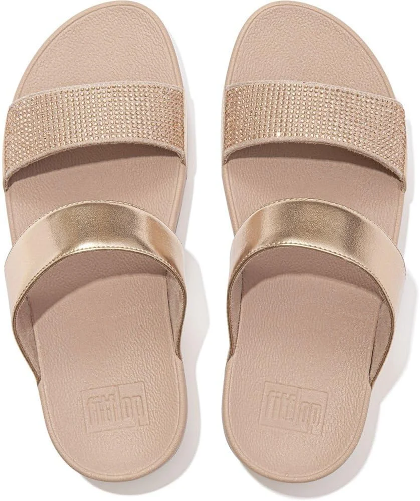 صندل زنانه فیت فلاپ لولو با تزیین کریستال، رزگلد، سایز 41 اروپا