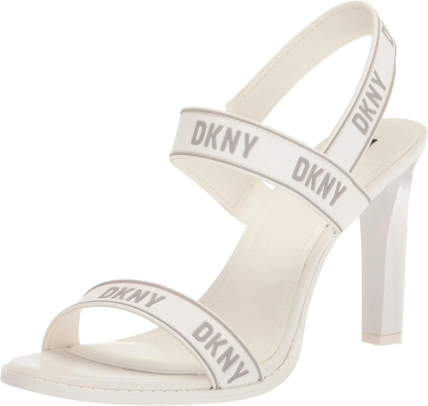کفش پاشنه بلند زنانه DKNY مدل Essential Open Toe، سفید/نقره ای سایز 38