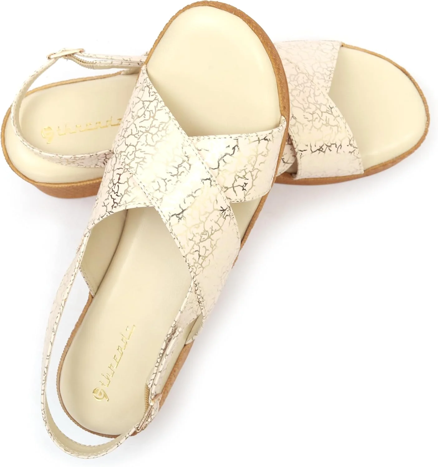 صندل های لژدار ضربدری طرح دار زنانه | صندل های پلتفرمی بنددار راحت برای استفاده روزمره و لباس های سنتی