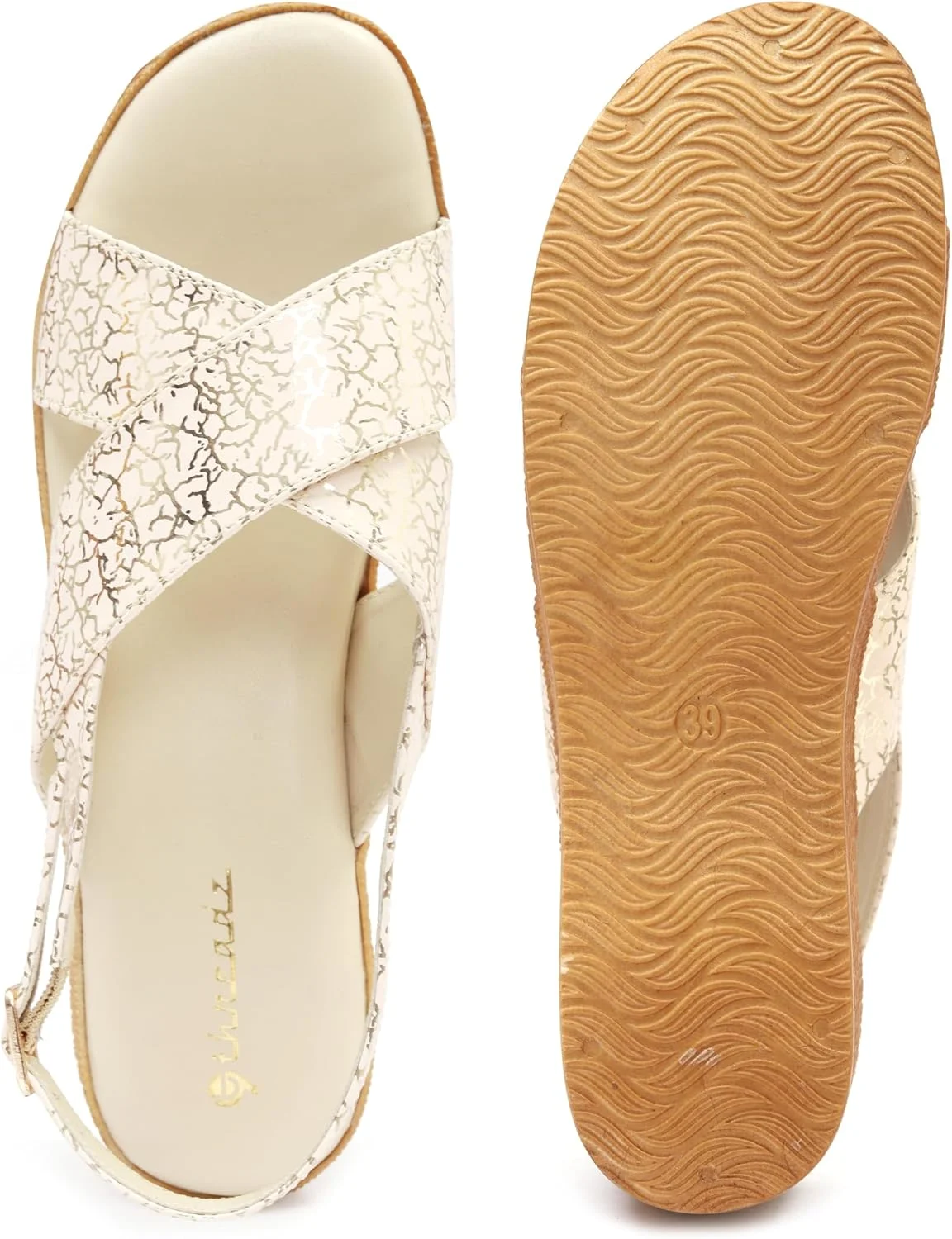 صندل های لژدار ضربدری طرح دار زنانه | صندل های پلتفرمی بنددار راحت برای استفاده روزمره و لباس های سنتی