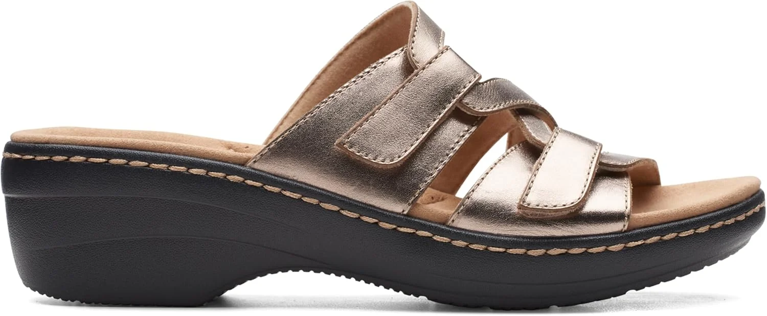 صندل زنانه کلارکس مدل Merliah Karli، چرم متالیک، سایز 39 اروپا