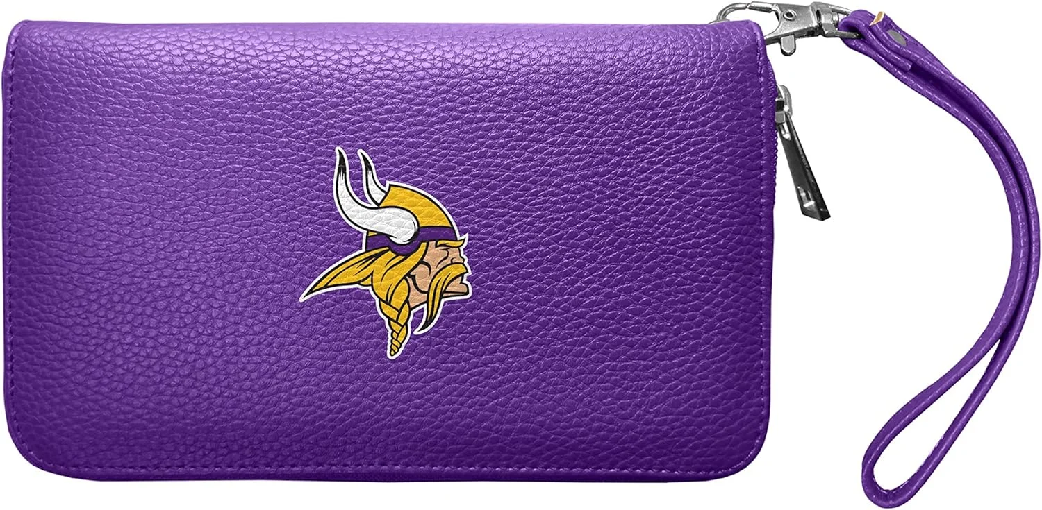 کیف پول زنانه Littlearth NFL با بافت چرمی نرم - کیف پول زیپ دار - بند مچی، 10 × 19 × 2.5 سانتی متر، رنگ تیمی