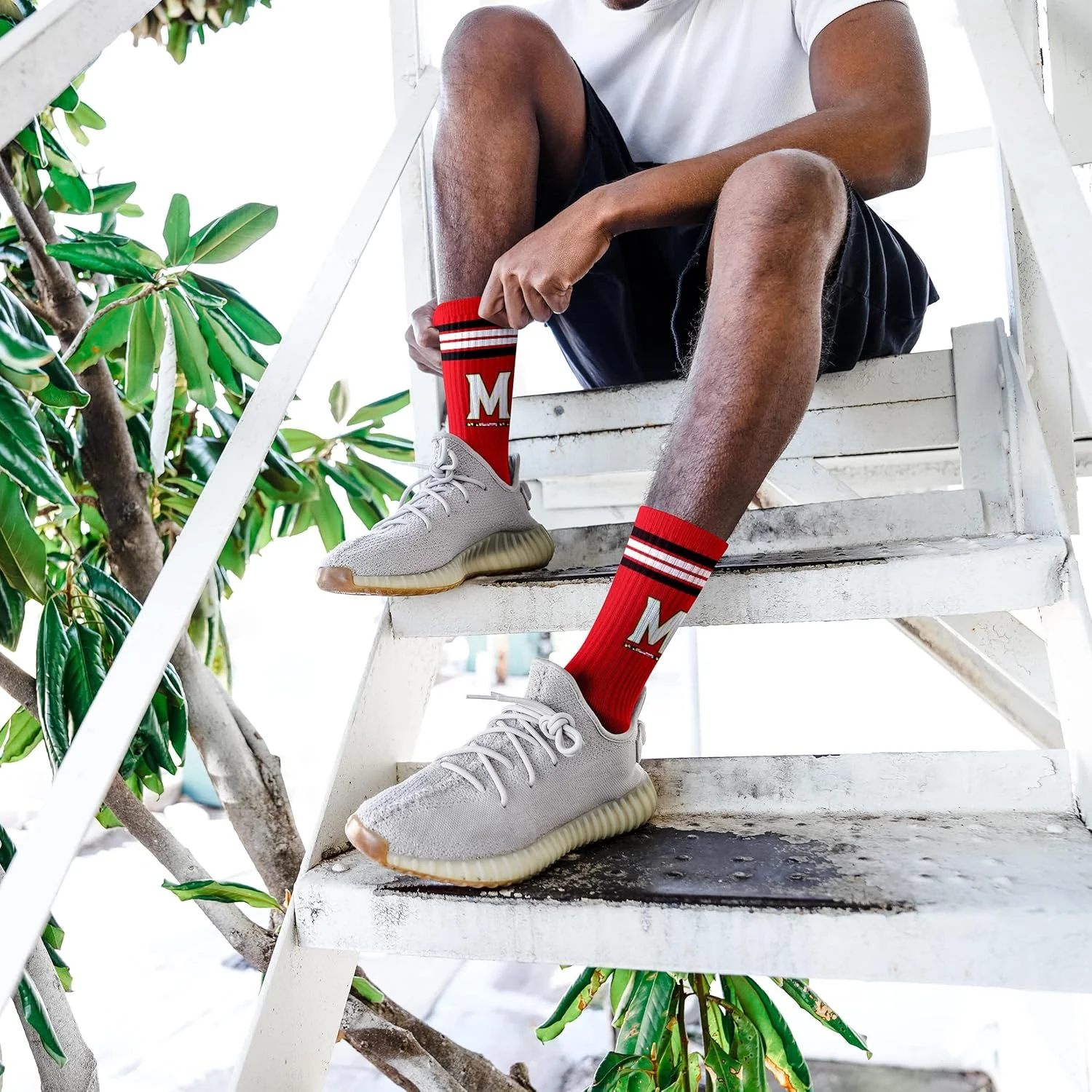 جوراب ساق بلند طرح 4 خط