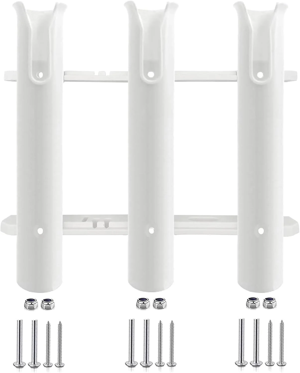 نگهدارنده میله ماهیگیری فروشگاه سفید، براکت نصب شده روی دیوار قایق، نگهدارنده ابزار، لوله با پیچ، لوله میله، همراه با پیچ و مهره برای نصب روی سطوح مختلف (سفید)