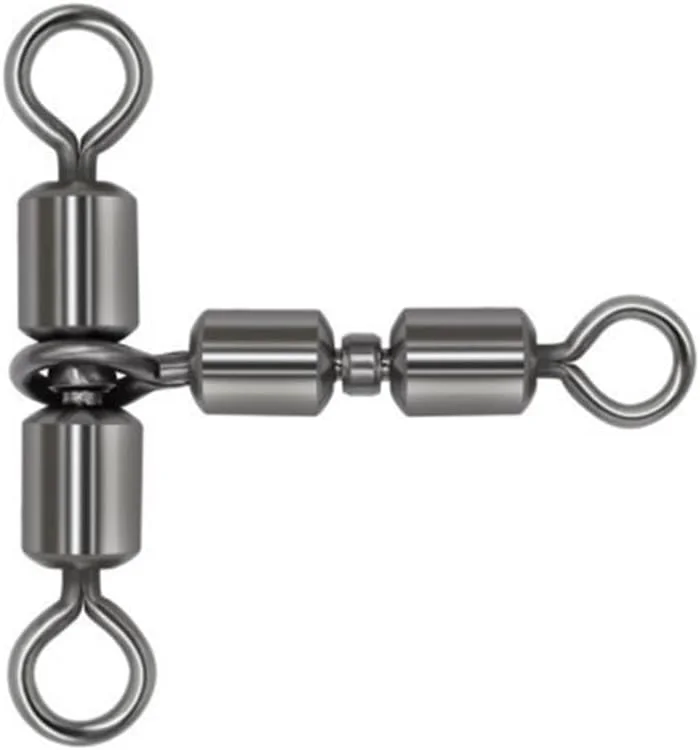 فروشگاه سفید 50 عدد مفصل گردان سه طرفه ماهیگیری، مفصل گردان آستین T شکل برای اتصالات سنگین و قطره ای عمیق، اتصال دهنده مفصل گردان جرثقیل خطی سنگین، لوازم ماهیگیری آب شور (سایز: 5x6)