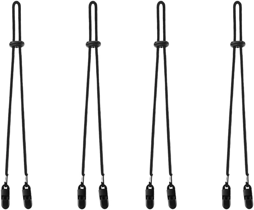 بند کلاه SYOSI - سگک طناب ضد باد، گیره های قابل تنظیم، بند ضد گم شدن برای کلاه های آفتابی و کلاه کپ - مشکی، 4 عدد