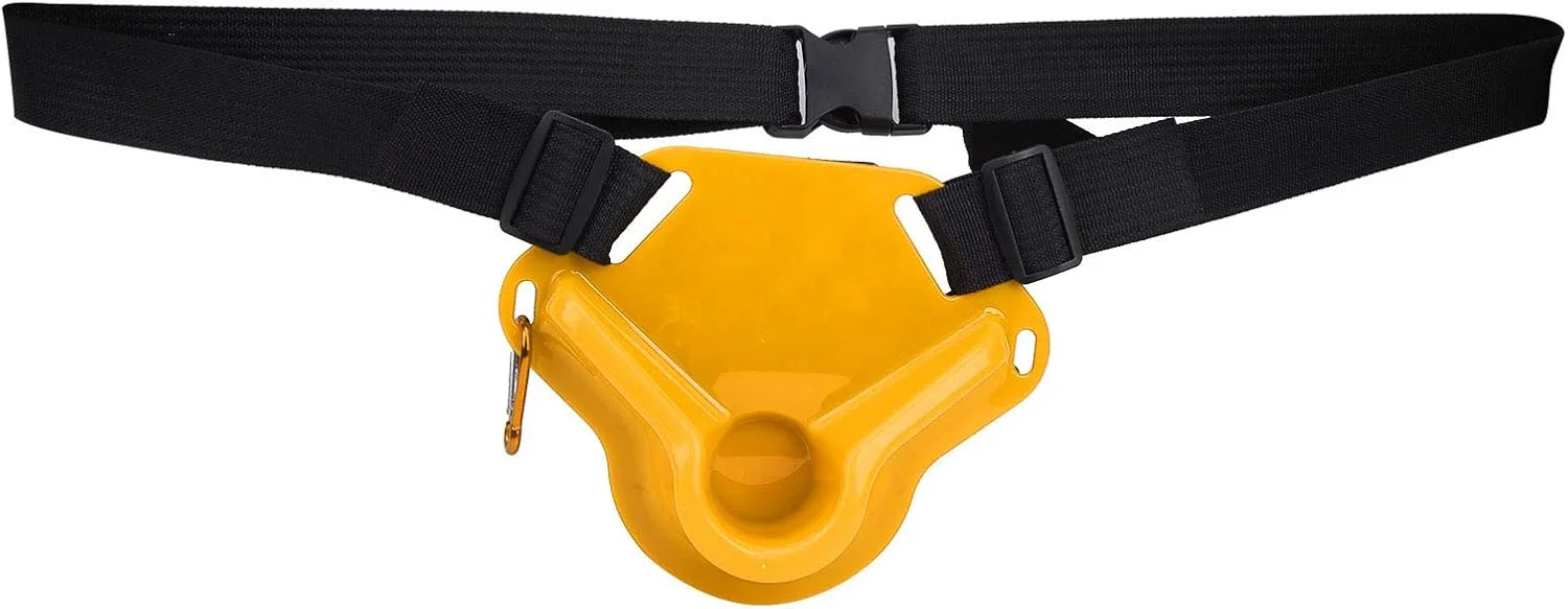 کمربند ماهیگیری کمری Sleet، کمربند پشتیبانی شکمی ماهیگیری پلاستیکی و نایلونی قابل تنظیم، لوازم ماهیگیری برای ماهیگیری با قایق (زرد)