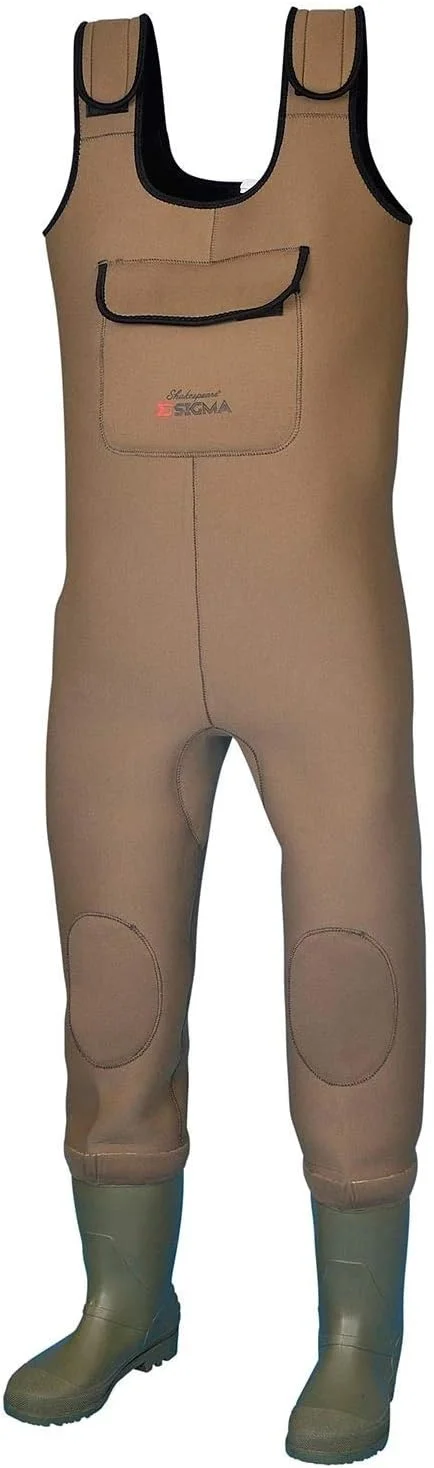 شلوار ساحلی سینه ای نئوپرن مردانه شکسپیر سیگما - زیره میخ دار سایز 11 - قهوه ای، (بسته 1 عددی)